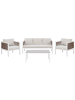 Beliani 4-tlg Sitzgruppe BORELLO in Weiß/Braun/Beige