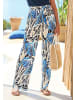 LASCANA Palazzohose in blau-creme-sand bedruckt