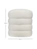 HOMCOM Fußhocker-Ø40 x 45H cm-Cremeweiß