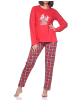 NORMANN Schlafanzug Weihnachten langarm Weihnachtsmotiv in rot