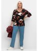 sheego 3/4-Arm-Shirt in rot gemustert