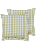 Beliani 2er-Set Dekokissen TALYA in Grün/Weiß/Braun