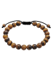 True Rebels Armband aus Edelstahl Tigerauge in schwarz