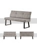 DUBI Möbel Sitzbank Joy in Wildleder-Grau - (B)160 x (H)89 x  (T)65 cm
