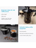 Intirilife Espressokocher Aluminium 3 Tassen Mokka-Kanne 160 ml Kaffeebereiter in Schwarz