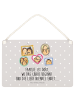 Mr. & Mrs. Panda Deko Schild Igel Familie mit Spruch in Grau Pastell