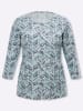 Sieh an! 3/4-Arm-Shirt in mint-marine-bedruckt