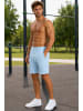Reichstadt Herren Regular Fit Shorts Marken-Stick in Baby Blue