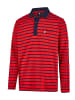 Wind Sportswear Langarm Polo gestreift in rot-navy