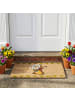 MARELIDA Fußmatte Hase mit Blumenstraß 60x40cm Kokosfaser Türmatte Kokosmatte