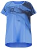 SAMOON T-Shirt Kurzarm Rundhals in Dark Lake Blue gemustert