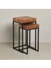 KADIMA DESIGN Satztisch 2er-Set | Sheesham/Metall, Massivholz