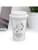 Mr. & Mrs. Panda ToGo Kaffeebecher Einhorn Blümchentail mit Spruch in Weiß