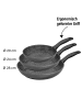 Stoneline Pfannen-Set 3-teilig | ohne Deckel in Anthrazit