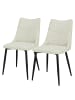 home24 home24 Polsterstuhl 2er-Set aus Chenille & pulverbeschichtetem Eisen in Beige / Schwarz, 46 x 86 x 59 cm in Beige