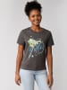 wat? Apparel T-Shirt Blaues Damenrad in Grau