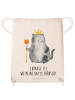 Mr. & Mrs. Panda gym rucksack Katze König mit Spruch in Creme