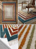 KADIMA DESIGN Teppich Wolle Handgewebt FROND Geometrisch Wohnzimmer Modern Wohnlich in Multi