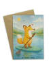 Mr. & Mrs. Panda Grußkarte Fuchs Stand Up Paddling Design ohne S... in Weiß