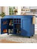 ABRIHOME Kücheninsel in Blau mit Holzmaserung und Stauraum 102x45x92 cm   