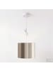 home24 home24 Pendelleuchte aus Eisen und Textil 1-flammig im modernen Stil in Taupe