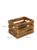 relaxdays 3 x Holzkiste "geflammt" in Braun - (B)40 x (H)25 x (T)30 cm