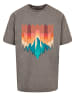 F4NT4STIC Oversize T-Shirt Berg Sonnenuntergang Geometrisch in Asphalt