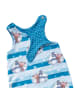 Land-Juwelen Strampler Handmade Schneemann in blau