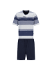 hajo Pyjama in Blau/Grau