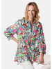 GOLDNER Druckbluse in exotischem Muster in koralle / grün / gemustert