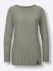 creation L Langarm-Pullover in khaki-meliert