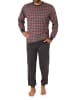 NORMANN Schlafanzug Pyjama Bündchen Karo - 71670 in rot