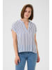 Kaffe Kurzarm-Bluse KAanja Regular fit in Blue/Chalk stripe