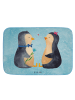 Mr. & Mrs. Panda Duschvorleger Pinguin Pärchen ohne Spruch in Eisblau