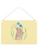 Mr. & Mrs. Panda Wandbild Holz Hase Blume ohne Spruch in Gelb Pastell