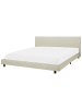 Beliani Doppelbett ALBI in Beige/Schwarz - (W) 190 x (H) 94 x (L) 211 cm