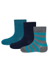 ewers 3er-Set Socken 3er Pack Ringel/Uni in navy-blau-türkis