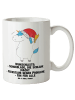 Mr. & Mrs. Panda Keramiktasse Einhorn Weihnachtsmann mit Spruch in Weiß