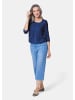 GOLDNER Blusenshirt Chiffon-Shirt mit 3/4-Arm, Rundhals in royalblau
