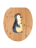 Mr. & Mrs. Panda Toilettendeckel Pinguin Blumen ohne Spruch in Braun