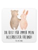 Mr. & Mrs. Panda Bierfilz Bär und Hase Umarmen mit Spruch in Weiß