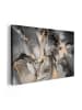 MuchoWow Leinwand bilder Abstrakte Kunst gold grau (BxH)