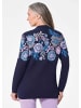 GOLDNER Strickjacke mit V-Ausschnitt in marine / gemustert