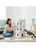 relaxdays Katzenburg in Weiß - (B)62 x (H)107,5 x (T)62 cm