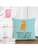 Mr. & Mrs. Panda Kissen 40x40 Fuchs Lord mit Spruch in Türkis Pastell