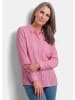 GOLDNER Streifenbluse mit Hemdkragen in pink / gestreift