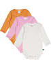 Fred´s World by GREEN COTTON Langarmbody 3er-Pack in White/Pastel/Tangarine