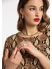 faina Damen Maxikleid in Beige Schlange