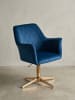 KADIMA DESIGN Schreibtischstuhl Dunkelblau Samt Design Drehstuhl mit Lehne, in Blau