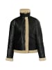 DreiMaster Vintage Lederjacke Aus Shearling in Schwarz